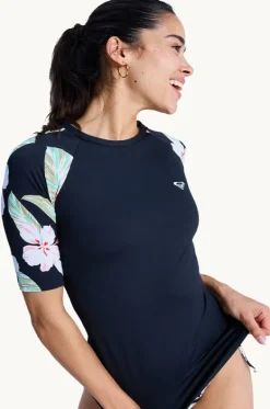 Rashies & Sunsuits^Roxy Spring Charming Short Sleeve Suntop BLACK