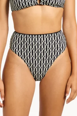 Bottoms^Jets Spring Geo High Waist High Leg Pant Black