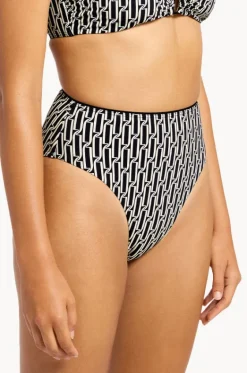 Bottoms^Jets Spring Geo High Waist High Leg Pant Black