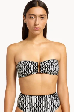 Bikini Tops^Jets Spring Geo U Trim Bandeau Black