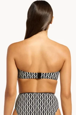Bikini Tops^Jets Spring Geo U Trim Bandeau Black