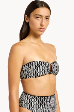 Bikini Tops^Jets Spring Geo U Trim Bandeau Black