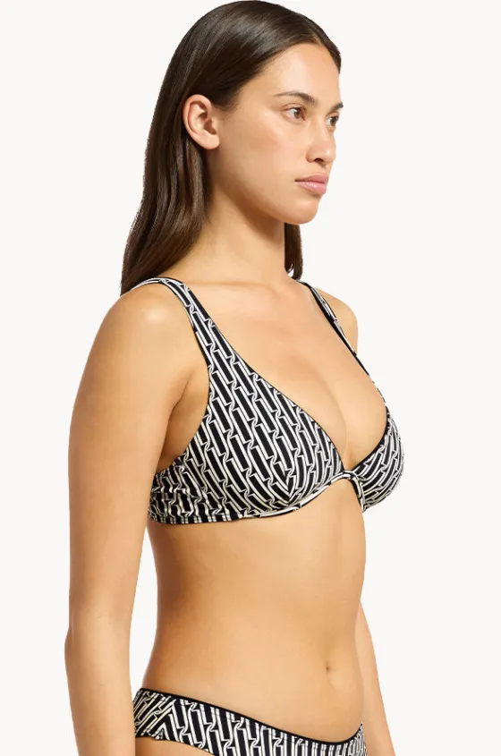 Bikini Tops^Jets Spring Geo Underwire Tri Black