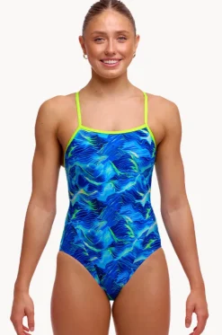 One Pieces^Funkita Storm Chaser Single Strap One Piece Blue/yellow