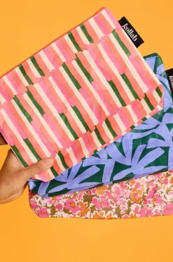 Travel^Kollab Streaky Clutch Pink/green