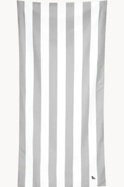 Towels|Towels^Dock And Bay Stripe Cabana Microfibre Towel Grey