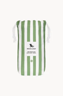 Gifts|Towels^Dock And Bay Stripe Cabana Microfibre Towel Olive