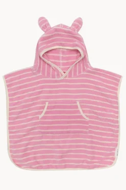 Towel Robes & Ponchos|Towel Robes & Ponchos^Sunny Life Stripe Cotton Candy Kids Hooded Towel Pink