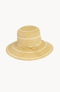 Headwear^Sundaise Stripe Down Brim Hat White/Natural