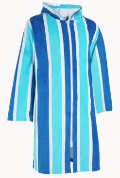 Towel Robes & Ponchos|Towel Robes & Ponchos^Back Beach Co Stripe Hooded Towelling Robe S/M Blue