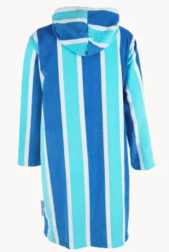 Towel Robes & Ponchos|Towel Robes & Ponchos^Back Beach Co Stripe Hooded Towelling Robe M/L Blue