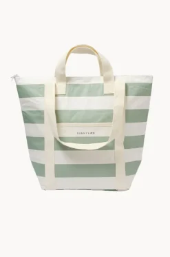 Cooler Bags|Picnic Vibes^Sunny Life Stripe Light Cooler Tote Sage