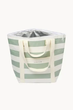 Cooler Bags|Picnic Vibes^Sunny Life Stripe Light Cooler Tote Sage