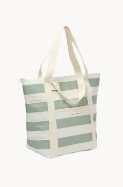 Cooler Bags|Picnic Vibes^Sunny Life Stripe Light Cooler Tote Sage