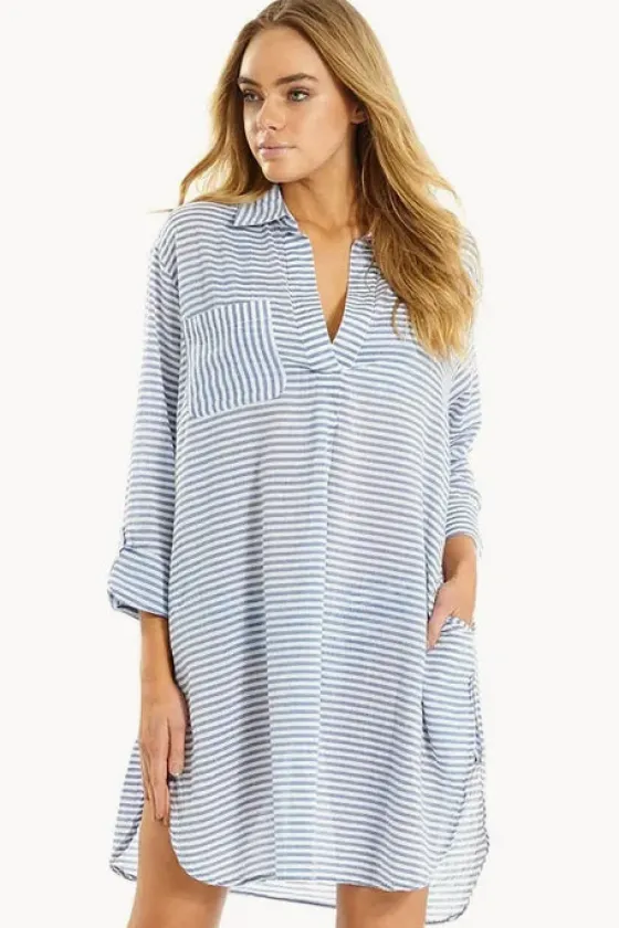 Tops^Sunseeker Stripe Painter Shirt Blue