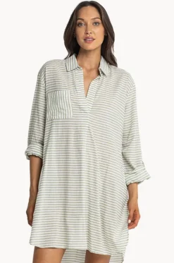 Tops^Sunseeker Stripe Painter Shirt Khaki