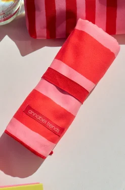 Towels|Towels^Annabel Trends Stripe Sand Free Towel Red