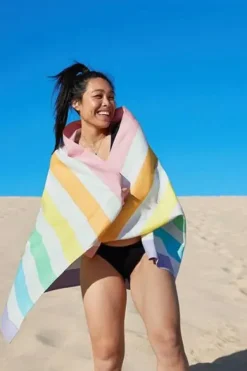 Towels|Towels^Dock And Bay Stripe Summer Microfibre Towel Pastel