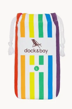 Towels|Towels^Dock And Bay Stripe Summer Microfibre Towel Rainbow skies
