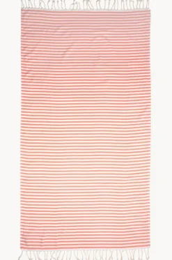Travel|Towels^Havlu Stripey Turkish Towel Coral