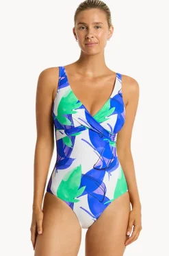 One Pieces^Sea Level Sublime Cross Front One Piece Cobalt