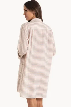 Overswim^Sunseeker Summer Stripe Painters Shirt Bone