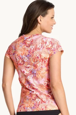 Rashies & Sunsuits^Sunseeker Sundance Short Sleeve Suntop Peach