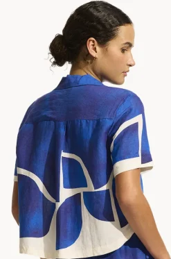 Tops^Seafolly Sunray Cropped Shirt Marine