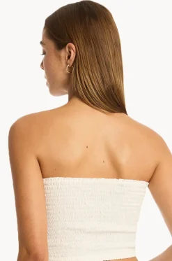 Tops^Sea Level Sunset Beach Bandeau Top White
