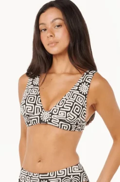 Bikini Tops^Rip Curl Sunset Jacquard Deep V Top BLACK