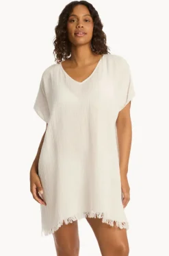 Overswim^Sea Level Sunset Kaftan White