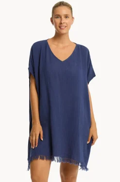 Overswim^Sea Level Sunset Kaftan French navy