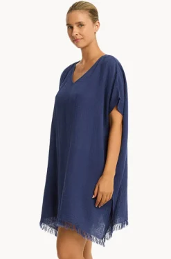 Overswim^Sea Level Sunset Kaftan French navy