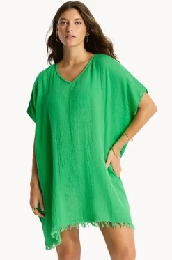 Overswim^Sea Level Sunset Kaftan Kelly green