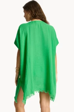 Overswim^Sea Level Sunset Kaftan Kelly green