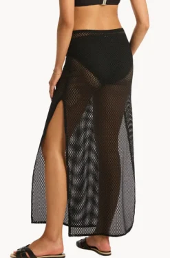 Skirts^Sea Level Surf Mesh Long Skirt Black
