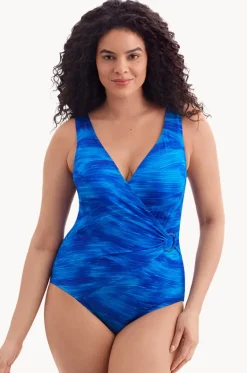 One Pieces^Longitude Swift Tidal O Ring Cross Over One Piece Blue