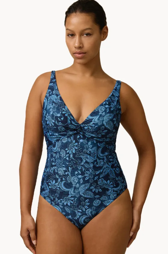 One Pieces^Monte u0026 Lou Taylor Multi Fit Twist One Piece Indigo