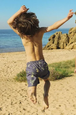 Boardshorts^Skwosh Teen Boys Leopard Nights Eco Short Charcoal