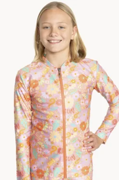 Rashies & Sunsuits^Babes In The Shade Teen Girls Sunny Girl Suntop Orange/pink