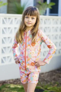 Teen Girls Separates^Babes In The Shade Teen Girls Sunny Girl Swim Short Orange/pink