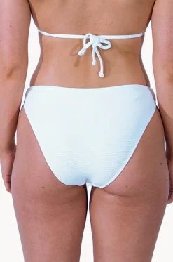 Bottoms^Base Swim Textured Hipster High Leg Pant White