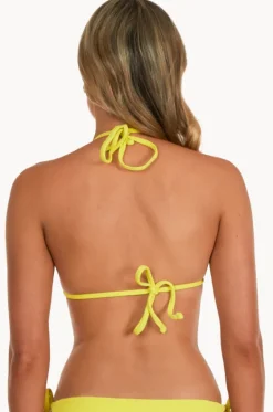 Bikini Tops^Base Swim Textured Slide Tri Fluro yellow