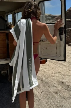 Towels|Towels^Sunny Life The Vacay Stripe Beach Towel Olive