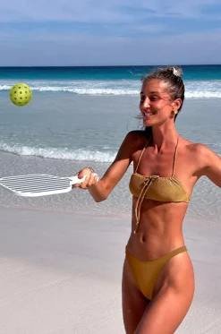 Beach & Pool Games^Sunny Life The Vacay Stripe Pickleball Set Olive