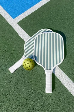 Beach & Pool Games^Sunny Life The Vacay Stripe Pickleball Set Olive