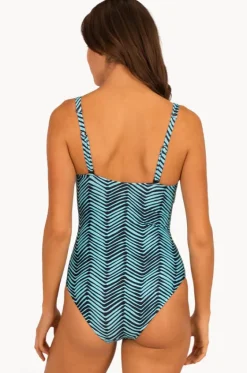 One Pieces^Baku Tidal Wave D/E Ring Front One Piece Tidal wave seafoam
