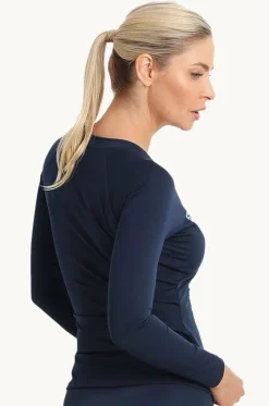 Rashies & Sunsuits^Poolproof Tide Long Sleeve Zip Suntop Pacific