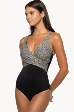 One Pieces^Nip Tuck Tintilating Tile Ava One Piece BLACK