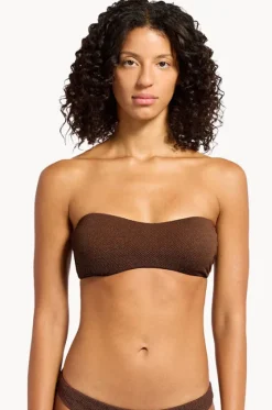 Bikini Tops^Jets Tirari Nights Minimal Bandeau Chocolate